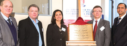 From left to right: Prof Roelf Sandenbergh (Dean: EBIT Faculty), Steve Alves (MD: Concilium Technologies), Prof Cheryl de la Rey (vice chancellor and principal), Benoit Neel (VP and GM: Electronic Measurements Group-EMEA, Agilent Technologies), Prof Sunil Maharaj (HOD: EEC Eng.)